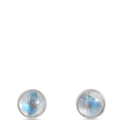 Moonstone Studs, Sterling Silver New