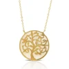 Mother of Pearl Tree of Life Necklace 14K Clearance