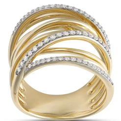 Multi-Band Diamond Ring, 14K Yellow Gold Best