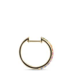 Multicolored Sapphire Hoops, 14K White Gold Discount