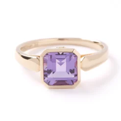 Octagon Amethyst Ring, 14K Yellow Gold Hot