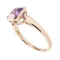 Octagon Amethyst Ring, 14K Yellow Gold Hot