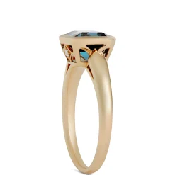 Octagon Blue Topaz Ring, 14K Yellow Gold Best