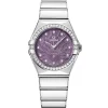 Omega Constellation Steel on Steel Purple Dial Watch, 28mm