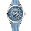Omega Seamaster Aqua Terra 150M Steel on Rubber Strap Blue Dial Watch, 43mm