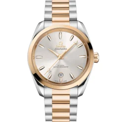Omega Seamaster Aqua Terra Shades Steel ‑ Moonshine™ Gold on Steel ‑ Moonshine™ Gold Strap Silver Dial Watch, 38mm Hot