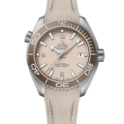Omega Seamaster Planet Ocean 600M Steel on Rubber Strap Linen Dial Watch, 43.5mm Best