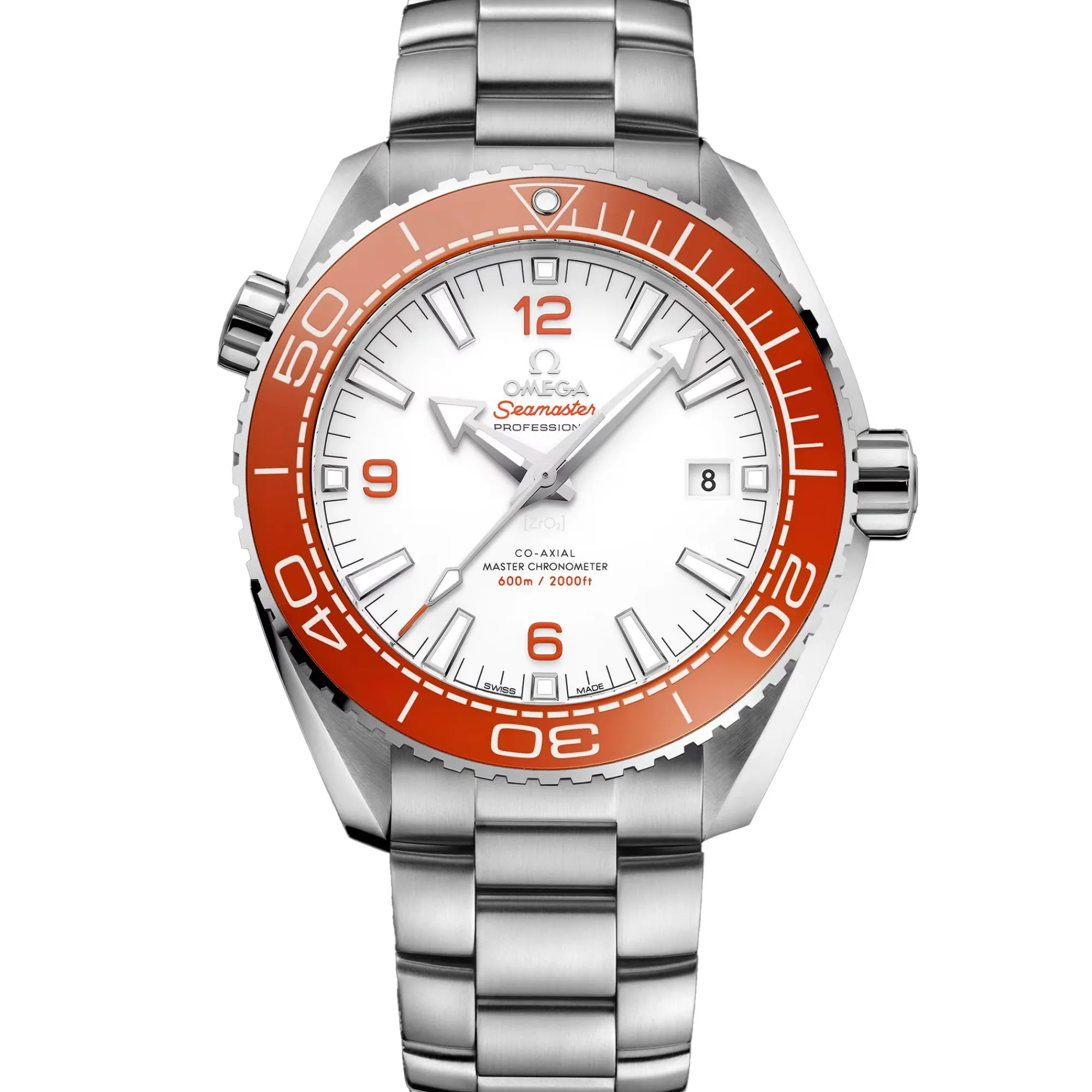 Omega Seamaster Planet Ocean 600M Steel White Dial Watch, 43.5mm New