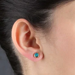 Opal Doublet Bezel Set Earrings 14K Hot