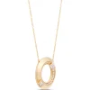 Open Center Circle Pendant with Diamonds, 1 Carat, 14K Yellow Gold Outlet