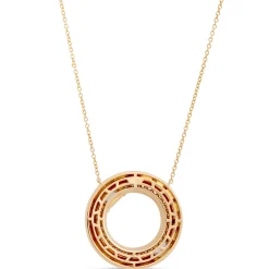 Open Center Circle Pendant with Diamonds, 1 Carat, 14K Yellow Gold Outlet