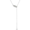 Open Circle Pendant with Emerald Cut and Round Diamonds, 2 Total Carat Weight, 14K White Gold New