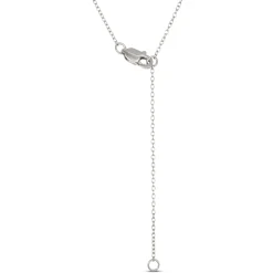 Open Circle Pendant with Emerald Cut and Round Diamonds, 2 Total Carat Weight, 14K White Gold New