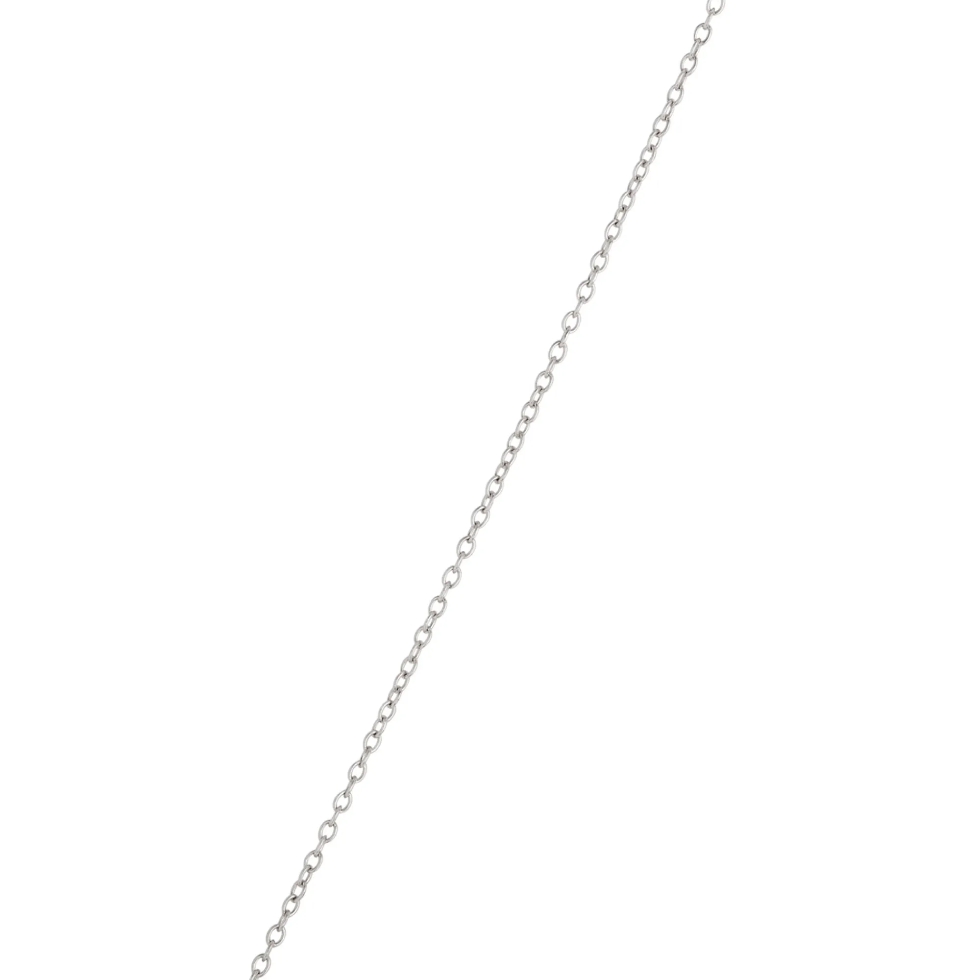 Open Circle Pendant with Emerald Cut and Round Diamonds, 2 Total Carat Weight, 14K White Gold New