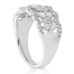 Openwork Scalloped Diamond Ring 14K New