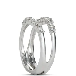 Oval and Round Diamond Ring Enhancer in 14K White Gold Discount