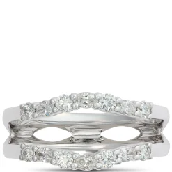 Oval and Round Diamond Ring Enhancer in 14K White Gold Discount