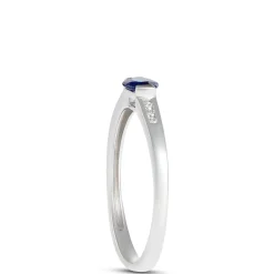 Oval Blue Sapphire and Diamond Ring, 14K White Gold Online