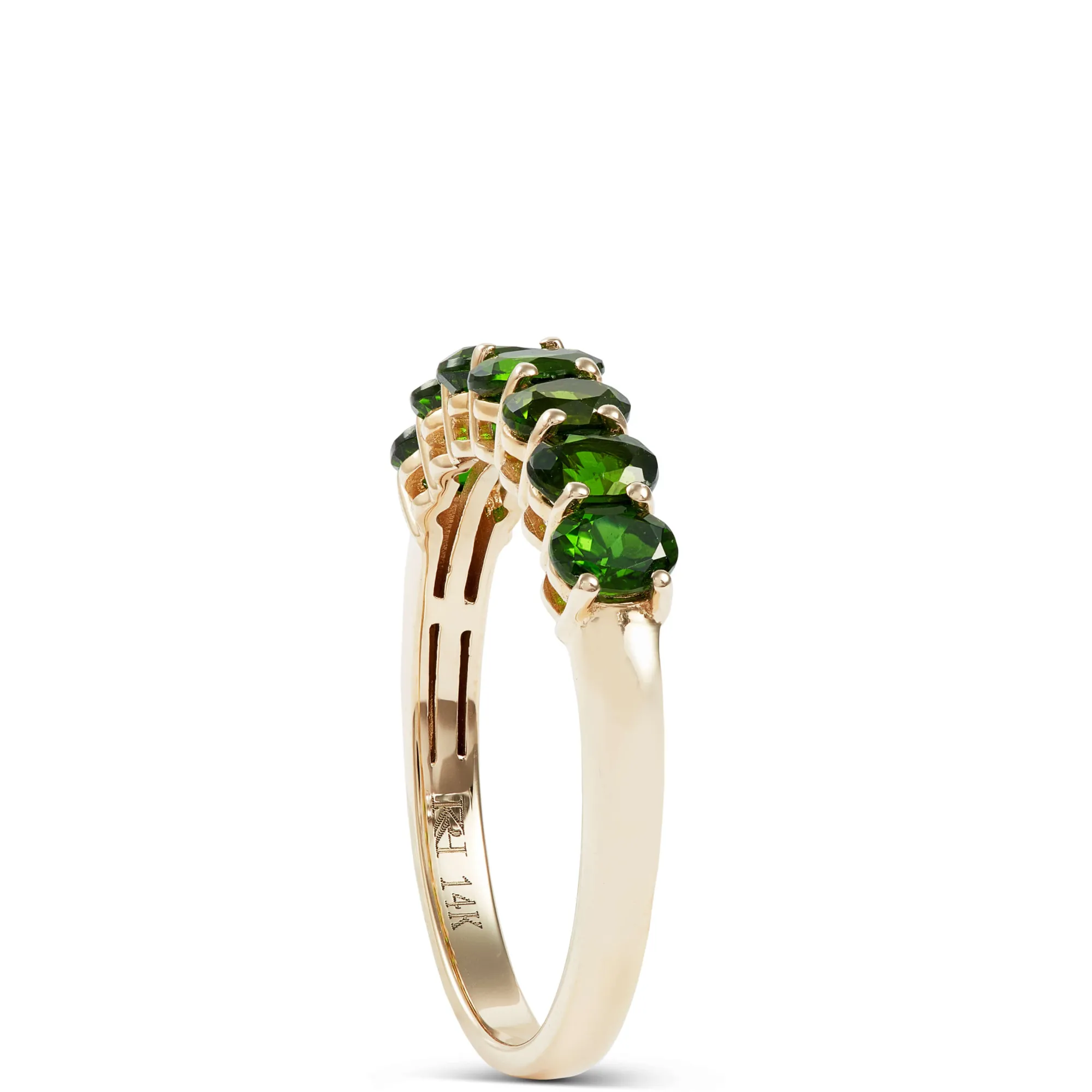 7 Oval Chrome Diopside Ring, 14K Yellow Gold Online