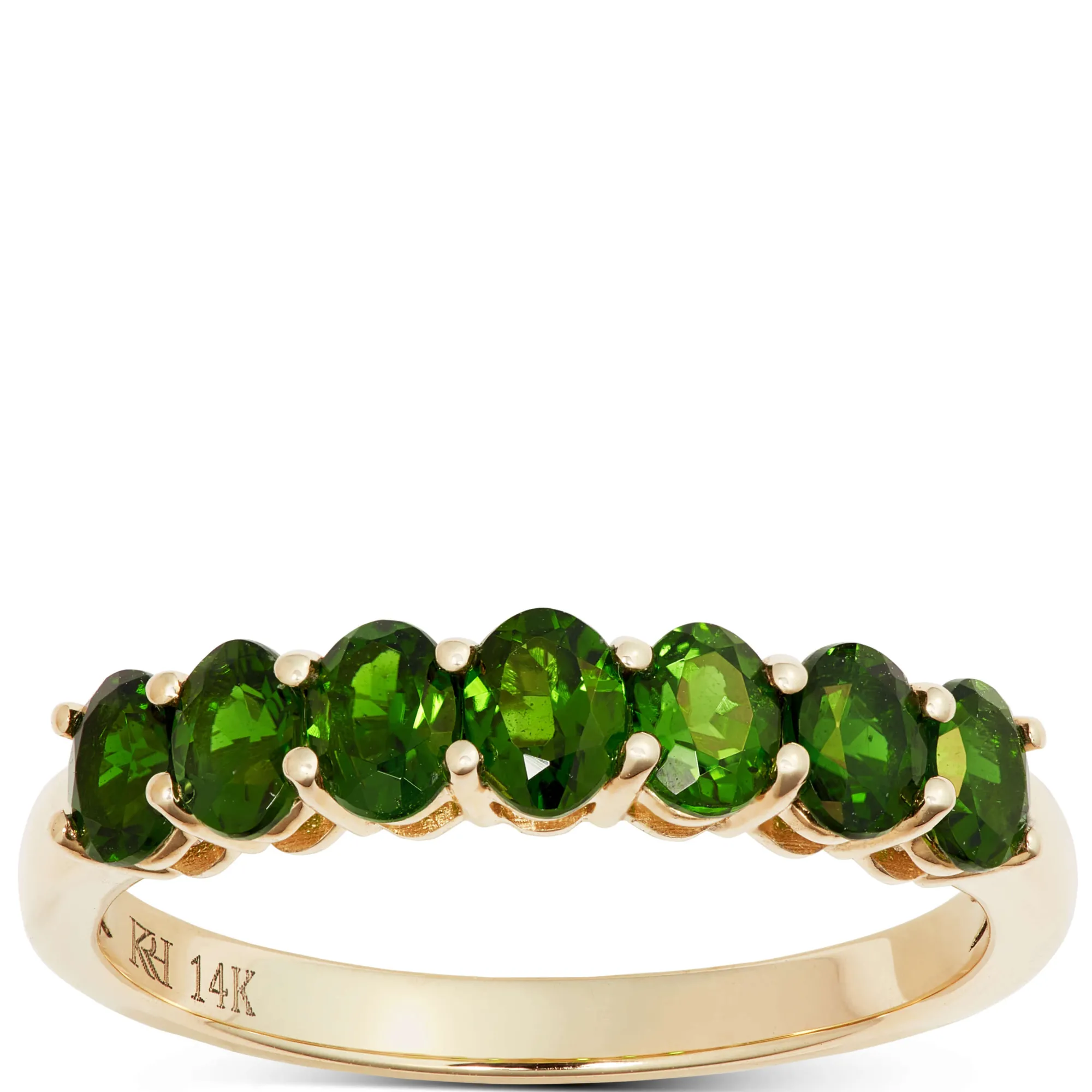 7 Oval Chrome Diopside Ring, 14K Yellow Gold Online