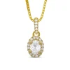 Oval Cluster Diamond Pendant, 14K Yellow Gold Clearance