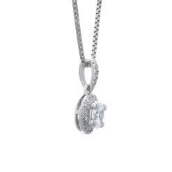 Oval Cluster Diamond Pendant, 14K White Gold Discount
