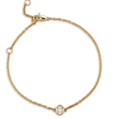 Oval Cut Diamond Bracelet, 14K Yellow Gold New