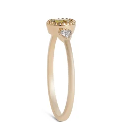 Oval Cut Peridot and Diamond Ring, 14K Yellow Gold Hot