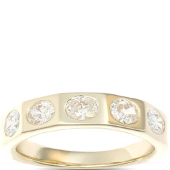 Oval Diamond Band, 1 Carat Total Weight, 14K Yellow Gold Discount
