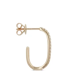 Oval Diamond Hoop Earrings, 14K Yellow Gold Online