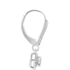 Oval Diamond Leverback Earrings, 14K White Gold