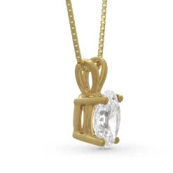 Oval Diamond Pendant, ½ Carat Total Weight, 14K Yellow Gold Best