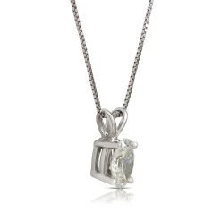 Oval Diamond Pendant, ½ Carat Total Weight, 14K White Gold New