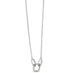 Oval Diamond Ring Pendant, 14K White Gold Sale
