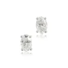 Oval Diamond Studs, 1/2 Carat Total Weight, 14K, White Gold Sale