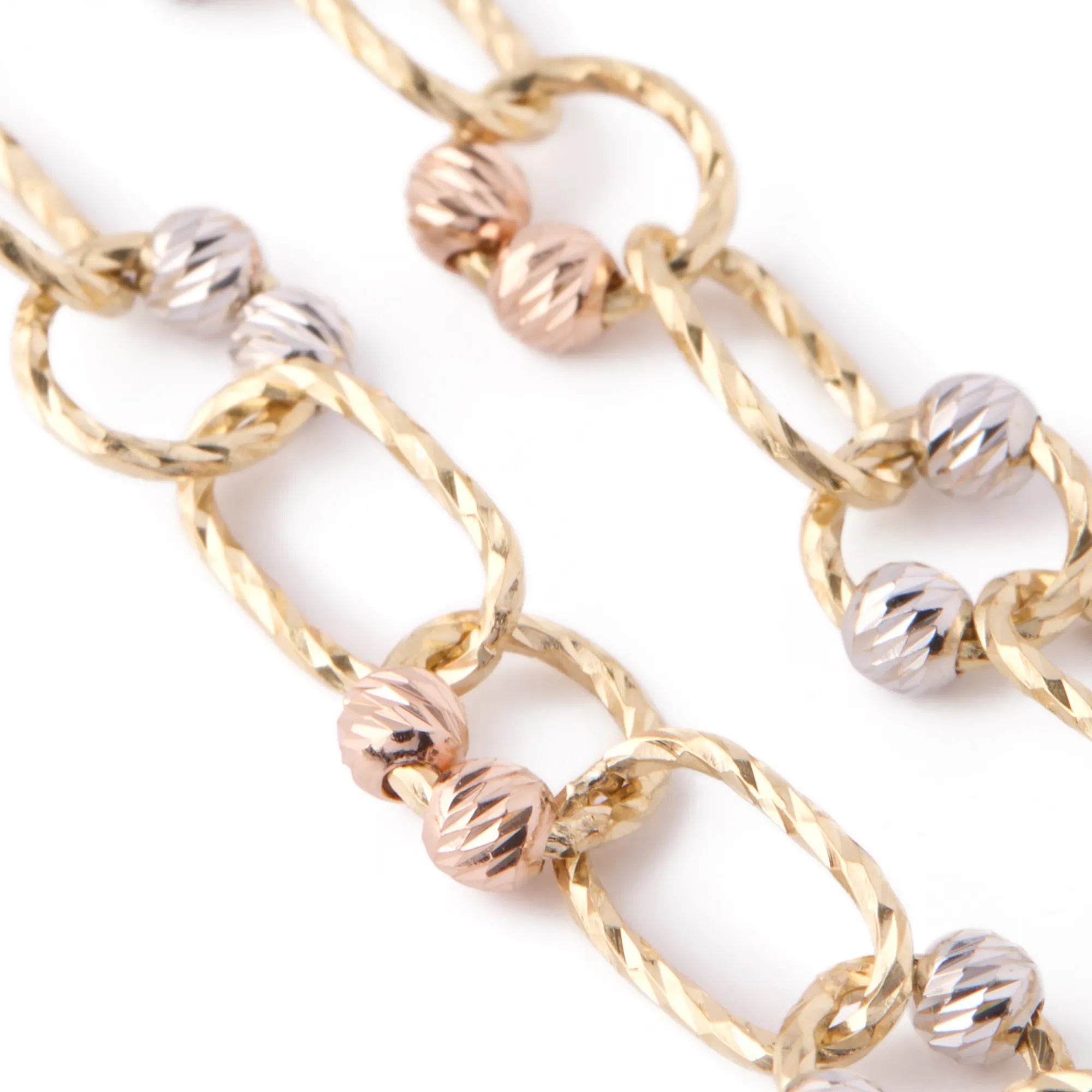 Oval Link Diamond Cut Bracelet, 14K Yellow, White, Rose Gold Outlet