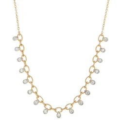Oval Link Diamond Necklace, 14k Gold Hot