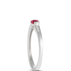 Oval Ruby and Diamond Ring, 14K White Gold Outlet
