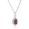 Oval Ruby & Diamond Halo Necklace 14K Best