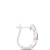 Oval Ruby Hoops, 14K White Gold Discount