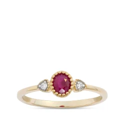 Oval Ruby Ring, 14K Yellow Gold Online