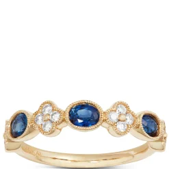 Oval Sapphire and Diamond Ring, 14K Yellow Gold Discount