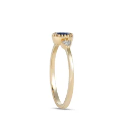 Oval Sapphire Ring, 14K Yellow Gold New