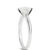Oval Solitaire Diamond Engagement Ring, 14K White Gold New