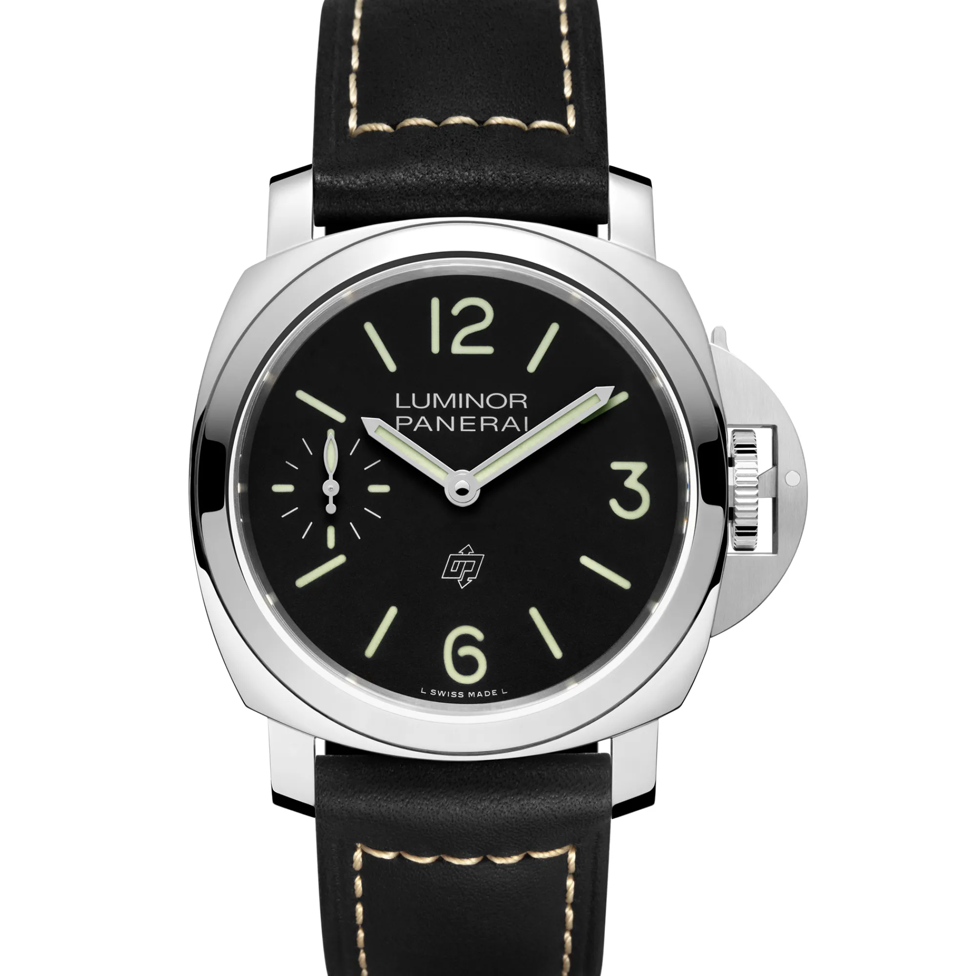 Panerai Luminor Logo Black Dial Watch, 44mm Outlet