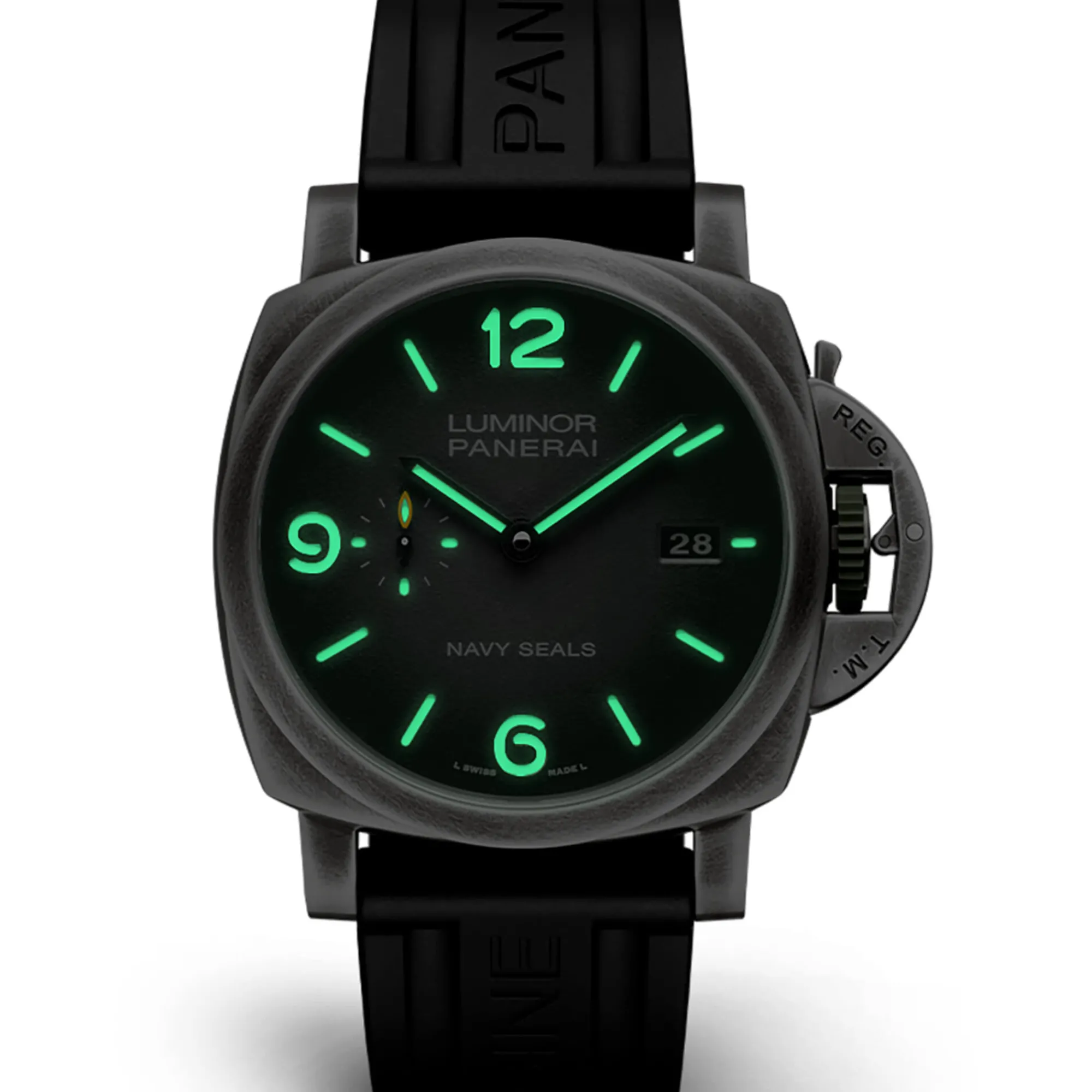 Panerai Luminor Marina Navy Seals Watch Anthracite Dial Black Rubber Strap, 44mm Hot