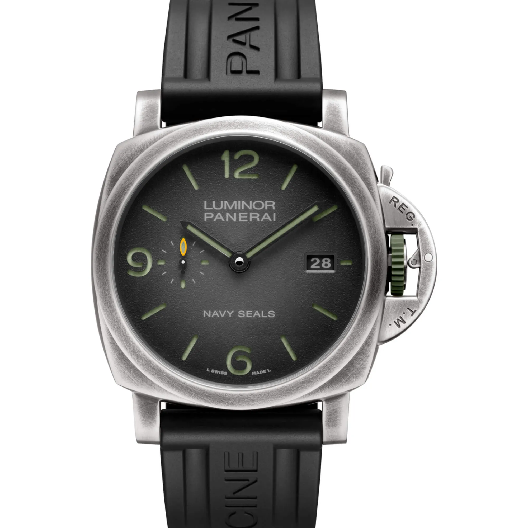 Panerai Luminor Marina Navy Seals Watch Anthracite Dial Black Rubber Strap, 44mm Hot