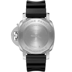 Panerai Submersible Black Dial Rubber Steel Watch, 42mm New
