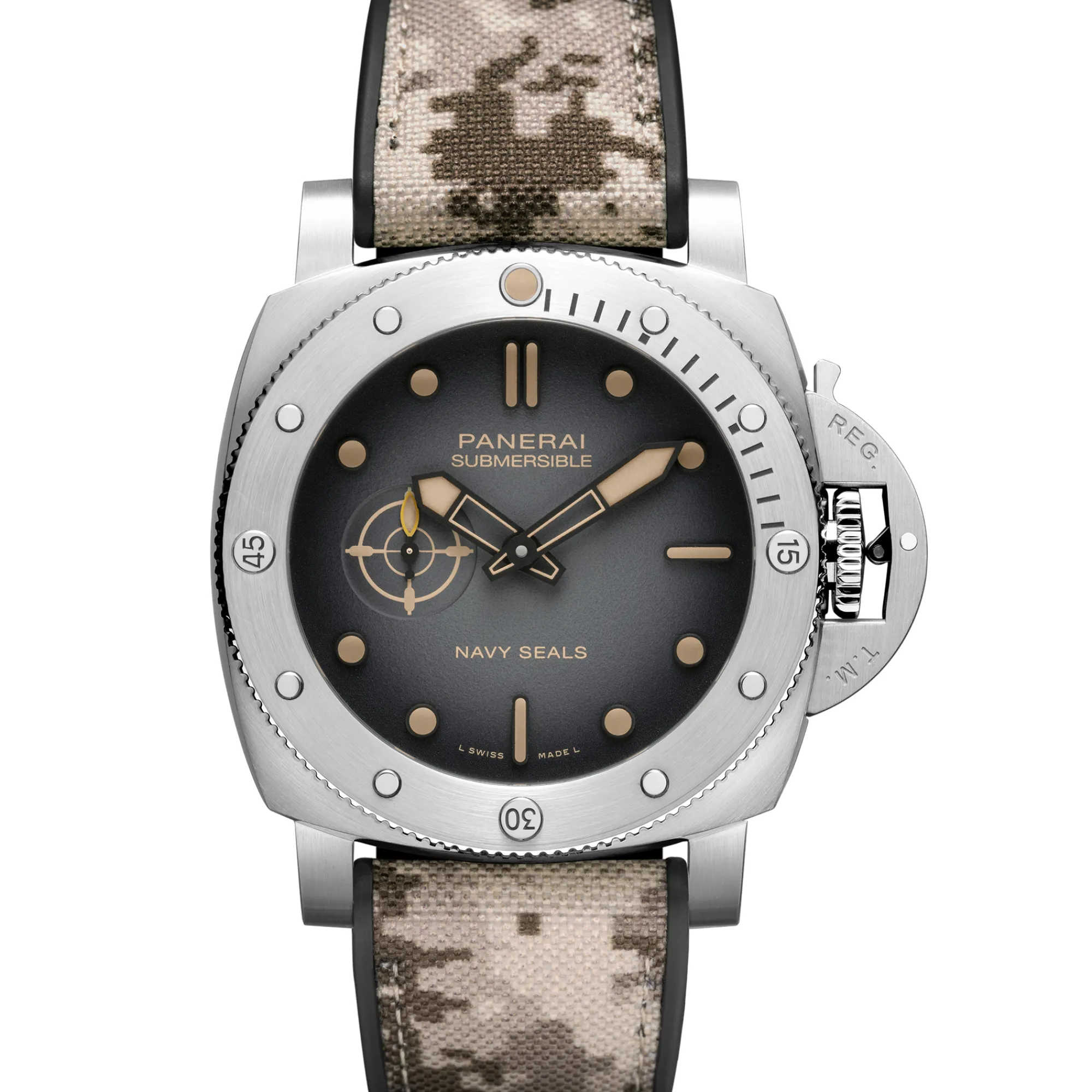 Panerai Submersible QuarantaQuattro Navy SEALs Black Dial Watch, 44mm Hot