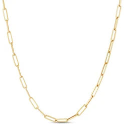 Paperclip Chain Necklace 14K, 24" Hot